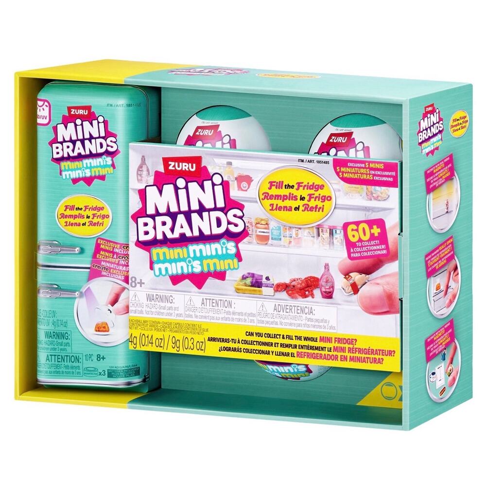 Mini Brands Fill the Fridge S1 Playset with 3 Capsules
